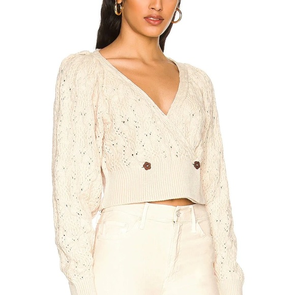 𝓯𝓹 Free People ~ Olive You Cardi in Macadamia - Picture 3 of 8